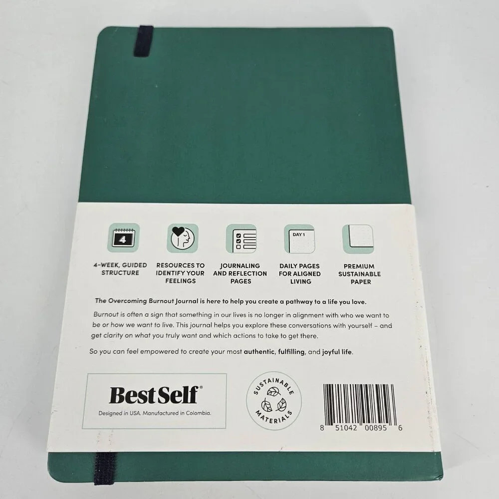 Overcoming Burnout Journal BestSelf 4 Week Guided Wellness Hardcover Book Diary